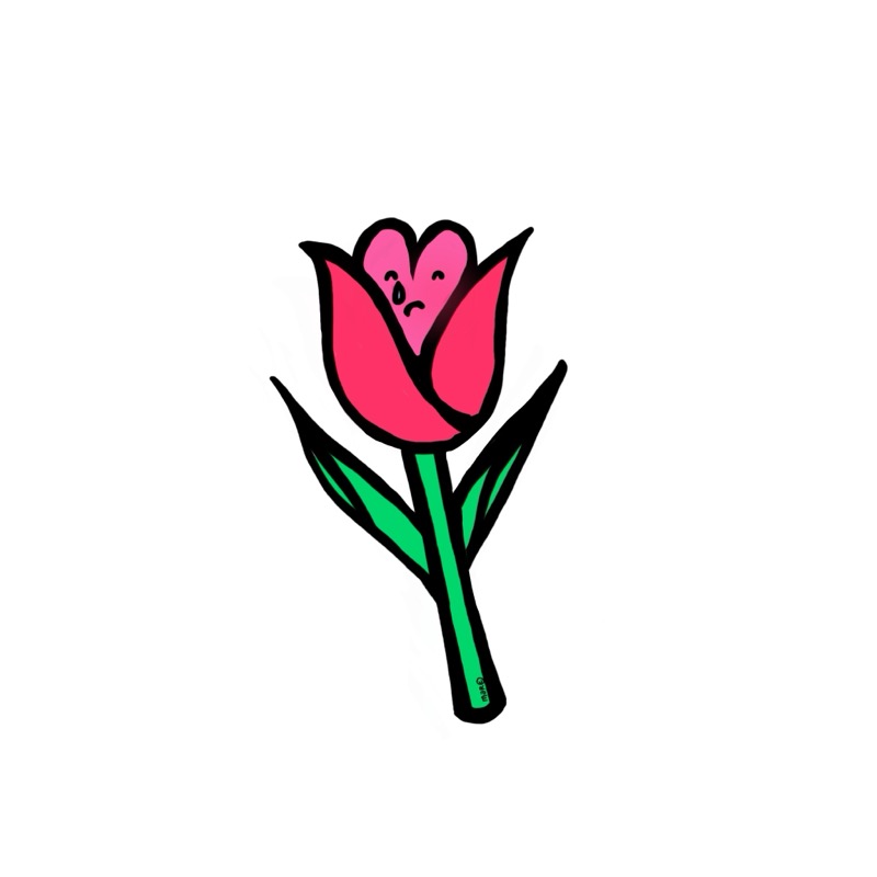 Handgetekende bloemenillustratie door Marretjes